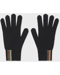 Paul Smith - Merino Wool 'Signature Stripe' Trim Gloves - Lyst