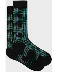 Paul Smith - Cotton And Wool-Blend Check Socks - Lyst