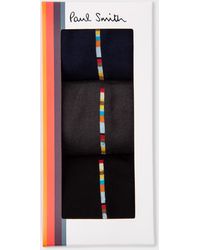 Paul Smith Central 'signature Stripe' Socks Three Pack - Blue
