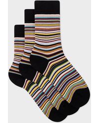 Paul Smith - Women's 'signature Stripe' Socks Three Pack - Lyst