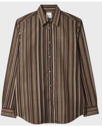 Paul Smith - 'Painted Signature Stripe' Print Cotton Shirt - Lyst