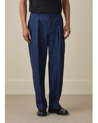 Paul Smith - Space-Dye Check Wool Pleated Trousers - Lyst