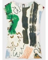 Paul Smith - 'Painters' Pleated Top - Lyst