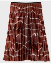 Paul Smith - Rust 'Signature Stripe' Ribbon Print Skirt - Lyst