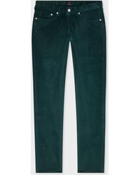 Paul Smith - Tapered-Fit Petrol Corduroy Trousers - Lyst