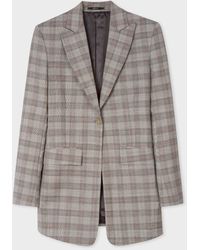 Paul Smith - Grey Check Wool Two-button Blazer - Lyst