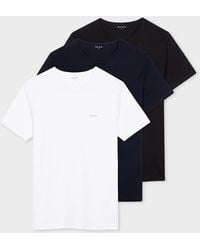 Paul Smith - Mixed Colour Organic Cotton Logo Lounge T-Shirts Three Pack - Lyst