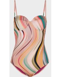 Paul Smith - 'Dusky Swirl' Print Wrap Bandeau Swimsuit - Lyst