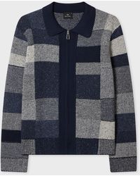Paul Smith - Tonal Patchwork Zip-Through Cardigan - Lyst