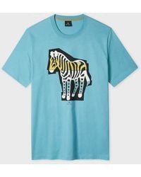 Paul Smith - Light 'Zebra Cutout' Print T-Shirt - Lyst