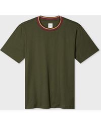Paul Smith - 'Artist Stripe' Collar Cotton T-Shirt - Lyst