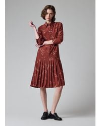 Paul Smith - Burgundy 'Love' Print Shirt Dress - Lyst