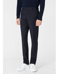 Paul Smith - Slim-fit Navy Wool 'a Suit To Travel In' Trousers Blue - Lyst
