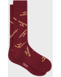 Paul Smith - Burgundy 'Love' Socks - Lyst
