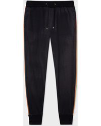 Paul Smith - Tapered-fit Navy Wool 'signature Stripe' Sweatpants - Lyst