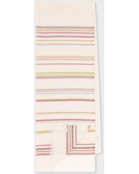 Paul Smith - Ecru 'signature Stripe' Silk-blend Scarf White - Lyst