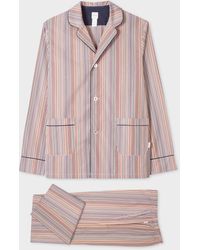 Paul Smith - 'Signature Stripe' Cotton Pyjama Set With Trims Gift Box Set - Lyst