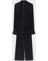 PS by Paul Smith - Black Silk-blend Shirt Maxi Dress - Lyst