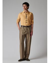 Paul Smith - Peach Linen Embroidered Shirt - Lyst