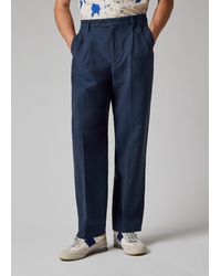 Paul Smith - Relaxed-Fit Linen-Blend Pleated Trousers - Lyst