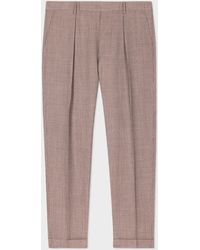 Paul Smith - Mauve And Grey Duo Check Wool Single Pleat Trousers - Lyst