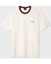 Paul Smith - Embroidered Logo Contrast-Collar T-Shirt - Lyst