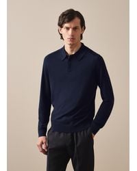 Paul Smith - Merino Wool Knitted Long-Sleeve Polo Shirt - Lyst