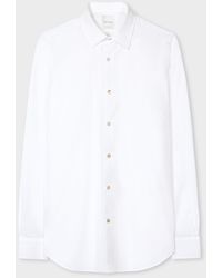 Paul Smith - Tailored-fit White Cotton 'signature Stripe' Cuff Shirt - Lyst