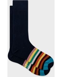 Paul Smith - Navy 'signature Stripe' Socks - Lyst