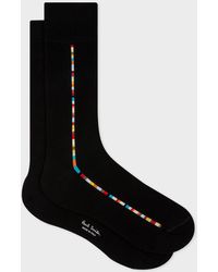 Paul Smith - Black 'signature Stripe' Central Trim Socks - Lyst