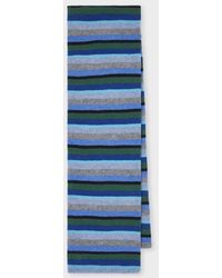Paul Smith - Colour Block Stripe Lambswool Scarf - Lyst