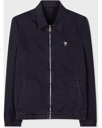 PS by Paul Smith - Navy Organic Cotton 'broad Stripe Zebra' Coach Jacket Blue - Lyst