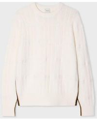 Paul Smith - Merino Cable Check Sweater - Lyst