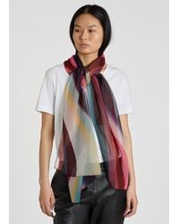 Paul Smith - Multicolor 'spray Swirl' Silk Scarf - Lyst