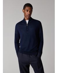 Paul Smith - Merino Wool Quarter Zip Sweater - Lyst