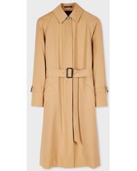 Paul Smith - Camel 'Storm System' Wool Belted Mac - Lyst