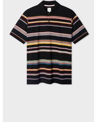Paul Smith - 'Signature Stripe' Cotton-Piqué Polo Shirt - Lyst