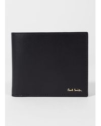 Paul Smith - Black Leather 'signature Stripe' Interior Billfold Wallet - Lyst