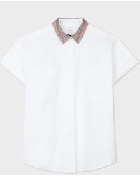 Paul Smith - White 'signature Stripe' Short-sleeve Shirt - Lyst