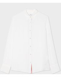 PS by Paul Smith - Cream Silk 'spray Swirl' Placket Shirt White - Lyst