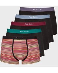Paul Smith - 'Signature Stripe' Mixed Organic-Cotton Boxer Briefs Five Pack - Lyst