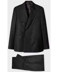 Paul Smith - Charcoal Wool-Cashmere Flannel Double-Breasted Two-Piece Suit - Lyst