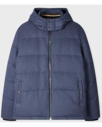 Paul Smith - Houndstooth Down Jacket With Detachable Hood - Lyst