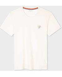 Paul Smith - Off-white Embroidered 'swirl Heart' T-shirt - Lyst