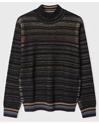 Paul Smith - 'Signature Stripe' Merino Wool Waffle Roll Neck Sweater - Lyst