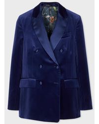 Paul Smith - Dark Velvet Double-Breasted Tuxedo Blazer - Lyst