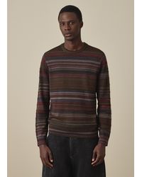 Paul Smith - Textured Stripe Merino Wool Sweater - Lyst