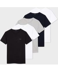Paul Smith - Mixed Colour Cotton Logo Lounge T-shirts Five Pack - Lyst