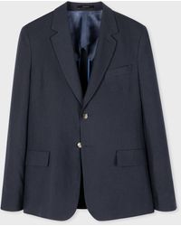 Paul Smith - Navy Linen Buggy-Lined Blazer Blue - Lyst
