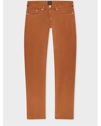 Paul Smith - Tapered-Fit Rust Garment-Dyed Organic Cotton-Stretch Jeans - Lyst